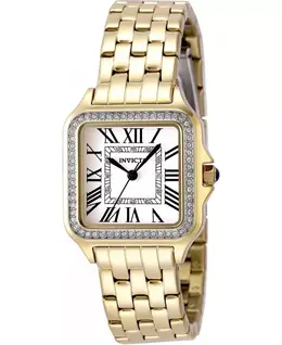 Женские кварцевые часы Angel 48995 с тремя стрелками и серебристым циферблатом Invicta, gold 24500336 | gold