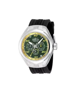 Мужские часы Invicta Racing 47728 с кварцевым хронографом, зеленые, с желтым циферблатом Invicta, black 24561039 | black