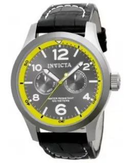 Мужские кварцевые часы i-force 14141 с тремя стрелками и угольным циферблатом Invicta, black 19765263 | black