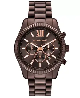 Мужские часы Lexington с хронографом, коричневые, из нержавеющей стали, 44 мм Michael Kors, espresso 23252614 | espresso