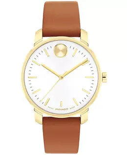 Женские часы Bold Access Swiss Quarter с кожаным ремешком цвета коньяка, 34 мм Movado, brown 23786061 | brown