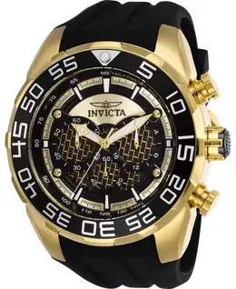 Мужские кварцевые многофункциональные черные силиконовые часы Speedway с золотым циферблатом Invicta, black 19022559 | black