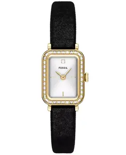 Женские часы Raquel с двумя стрелками из черного бархата, 18 мм Fossil, black 24309473 | black