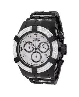 Мужские кварцевые часы-хронограф 48606 Bolt, белые, с черным циферблатом Invicta, black 24562988 | black