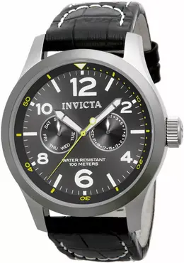 Мужские кварцевые часы i-force 14142 с тремя стрелками и угольным циферблатом Invicta, black 20440883 | black