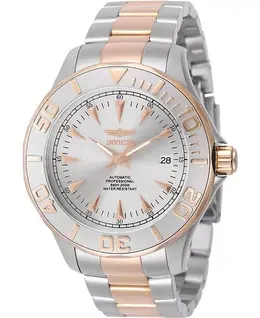 Мужские фирменные автоматические часы 7112 с тремя стрелками и серебристым циферблатом Invicta, gold 24552231 | gold