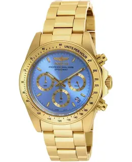 Женские кварцевые часы-хронограф Speedway 18256 со светло-голубым циферблатом Invicta, gold 24561159 | gold