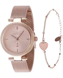 Женские кварцевые часы Ocean Voyage 49083 PC21J с циферблатом из розового золота Invicta, gold 24904002 | gold