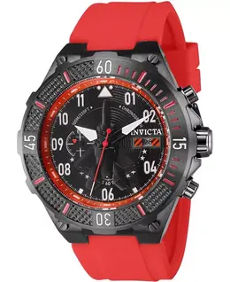 Мужские кварцевые многофункциональные часы-авиаторы 39897 с черным циферблатом Invicta, red 23821963 | red