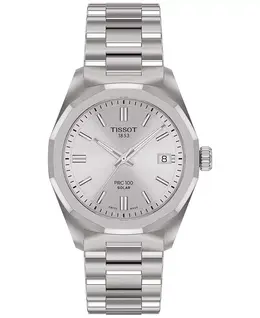 Женские часы Swiss PRC 100 Solar с браслетом из нержавеющей стали, 34 мм Tissot, silver 22858028 | silver