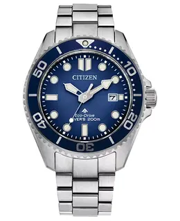 Мужские часы eco-drive promaster dive с серебристым браслетом из нержавеющей стали, 41 мм Citizen, silver-tone 23353377 | silver-tone