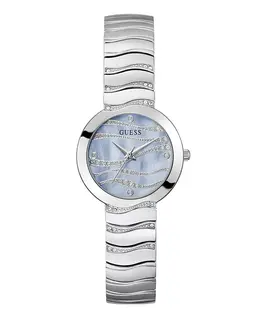 Женские аналоговые часы из серебристой стали, 30 мм Guess, silver-tone 21354686 | silver-tone