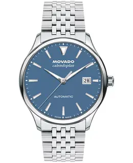 Мужские швейцарские часы Calendoplan с автоматическим подзаводом из нержавеющей стали, 40 мм Movado, silver-tone 23786051 | silver-tone