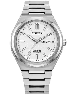 Мужские часы Eco-Drive Zenshin с серебристым супертитановым браслетом, 40 мм Citizen, silver-tone 23085511 | silver-tone
