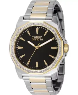 Мужские кварцевые часы Speedway 49105 с тремя стрелками и черным циферблатом Invicta, gold 23688837 | gold