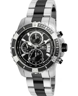 Мужские кварцевые многофункциональные часы Pro Diver 22416 с черным циферблатом Invicta, silver 24643643 | silver