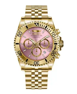 Мужские кварцевые часы-хронограф Pro Diver 49836 с розовым циферблатом Invicta, gold 24561815 | gold