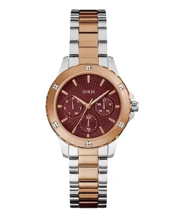 Женские аналоговые двухцветные стальные часы, 35 мм Guess, two-tone 19297998 | two-tone