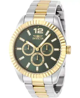 Мужские кварцевые часы-хронограф 49517 с зеленым циферблатом Invicta, gold 24526936 | gold