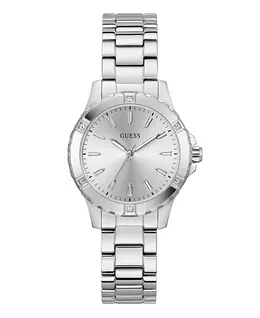 Женские аналоговые часы серебристого цвета, 35 мм Guess, silver-tone 23513209 | silver-tone
