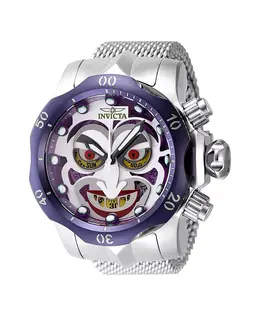 Мужские кварцевые многофункциональные часы 48168 Venom красного, зеленого, фиолетового цвета с циферблатом из старинного серебра Invicta, silver 23689330 | silver