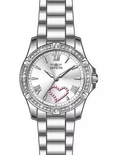 Женские кварцевые часы Angel 49842 с тремя стрелками и серебристым циферблатом Invicta, silver 24549887 | silver