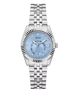 Женские многофункциональные часы с календарем серебристого цвета, 34 мм Guess, silver 23608140 | silver
