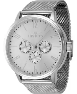 Мужские кварцевые часы-хронограф 47118 с серебристым циферблатом Invicta, silver 20779585 | silver