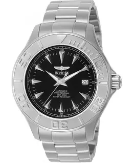 Мужские фирменные часы 7034 с автоподзаводом, тремя стрелками и черным циферблатом Invicta, silver 24550458 | silver