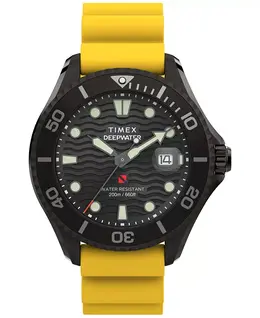 Мужские кварцевые аналоговые часы из желтого каучука, 44 мм Timex, yellow 21706017 | yellow