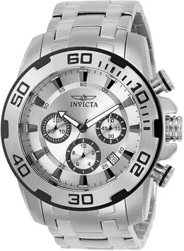Мужские кварцевые часы-хронограф Pro Diver 22317 с серебристым циферблатом Invicta, silver 19360701 | silver