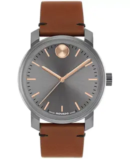 Мужские часы Bold Access Swiss Quarter с коричневым кожаным ремешком, 41 мм Movado, brown 23786072 | brown