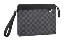 Стоячий клатч с покрытием из холста обычный мужской серо-черный Louis Vuitton n64612