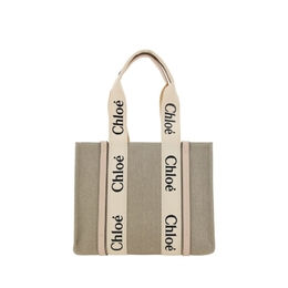 Chloe Woody Tote Bag In Linen chc22as383i266j5