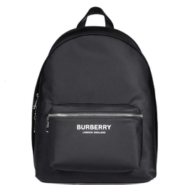 Burberry Mens Black Econyl Logo Print Backpack 8063495