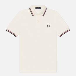 Fred Perry: Белое поло  Twin Tipped