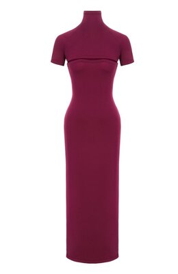 Alaia: Бордовое платье 