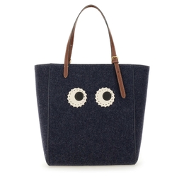 Anya Hindmarch Small Eyes Tote Bag 193184_navy