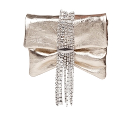 Jimmy Choo Zandra Clutch Bag In Metallic Leather With Platinum Color zandra should byn pl