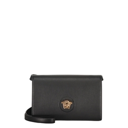 Versace Elegant Black Leather Bag Versatile 1015525dvit2t_1b00v
