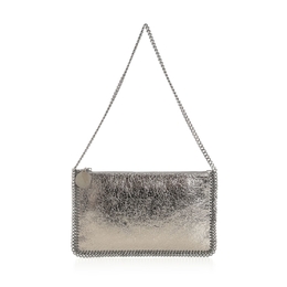 Stella McCartney Falabella Metallic Clutch 7p0076 wp0587 1113 steel grey