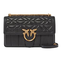 LOVE Series Кожаная Козья Сумка Через Плечо, Женская Черная Сумка-Кроссбоди Pinko 100941-a1xh-z99q