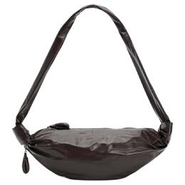 Lemaire Кожаная сумка-круассан через плечо маленький размер женская тёмный шоколад bg0092-ll0028-490