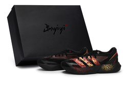 Adidas Кроссовки LIGHTBLAZE с противоскользящим покрытием, износостойкие, низкие, мужские, черные, красные, золотые jh6941(team80-男款赤金蛇影s-box) | black red gold