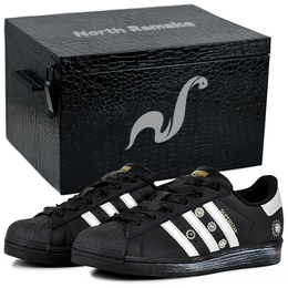 Adidas SUPERSTAR Износостойкие и легкие низкие скейтборд кроссовки Унисекс Черный Белый - Черный Белый-Подарочная коробка 4, цвет Black White-Gift Box 4 eg4959(team96-金钻贝壳s-box) | black white-gift box 4