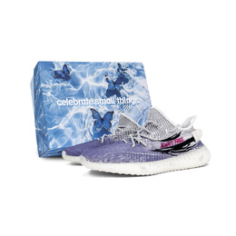 Adidas Изысканные повседневные кроссовки Yeezy Boost 350 V2 с противоскользящей подошвой унисекс в лилово-сером цвете, цвет Purple Gray ef2905-2023(team188-渐进自由s-box) | purple gray