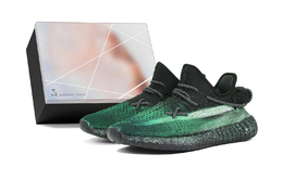 Adidas Yeezy Boost 350 V2 противоскользящие низкие повседневные кроссовки унисекс черно-зеленые, цвет Black Green Box hq4540(team372-玛瑙星海2s-box） | black green box