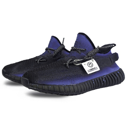 Adidas Изи Буст 350 В2 мужские повседневные кроссовки низкие черно-фиолетовые, цвет Black Purple hq4540(team478-渐变紫穿) | black purple