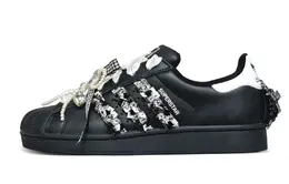 Adidas Кроссовки Superstar 2 противоскользящие износостойкие низкие унисекс черные, цвет Black ji0079(team65-石英黑曜石男女同款) | black