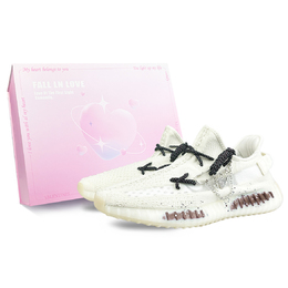 Adidas Yeezy Boost 350 V2 устойчивые к истиранию низкие кеды унисекс бело-коричневые, цвет White Brown hq6316(team373-白日说梦box) | white brown